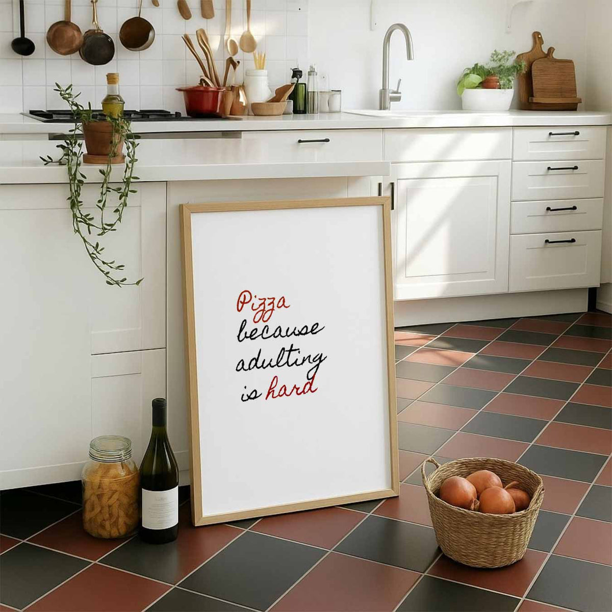 Abstracte – staande muurposter voor keuken of eethoek