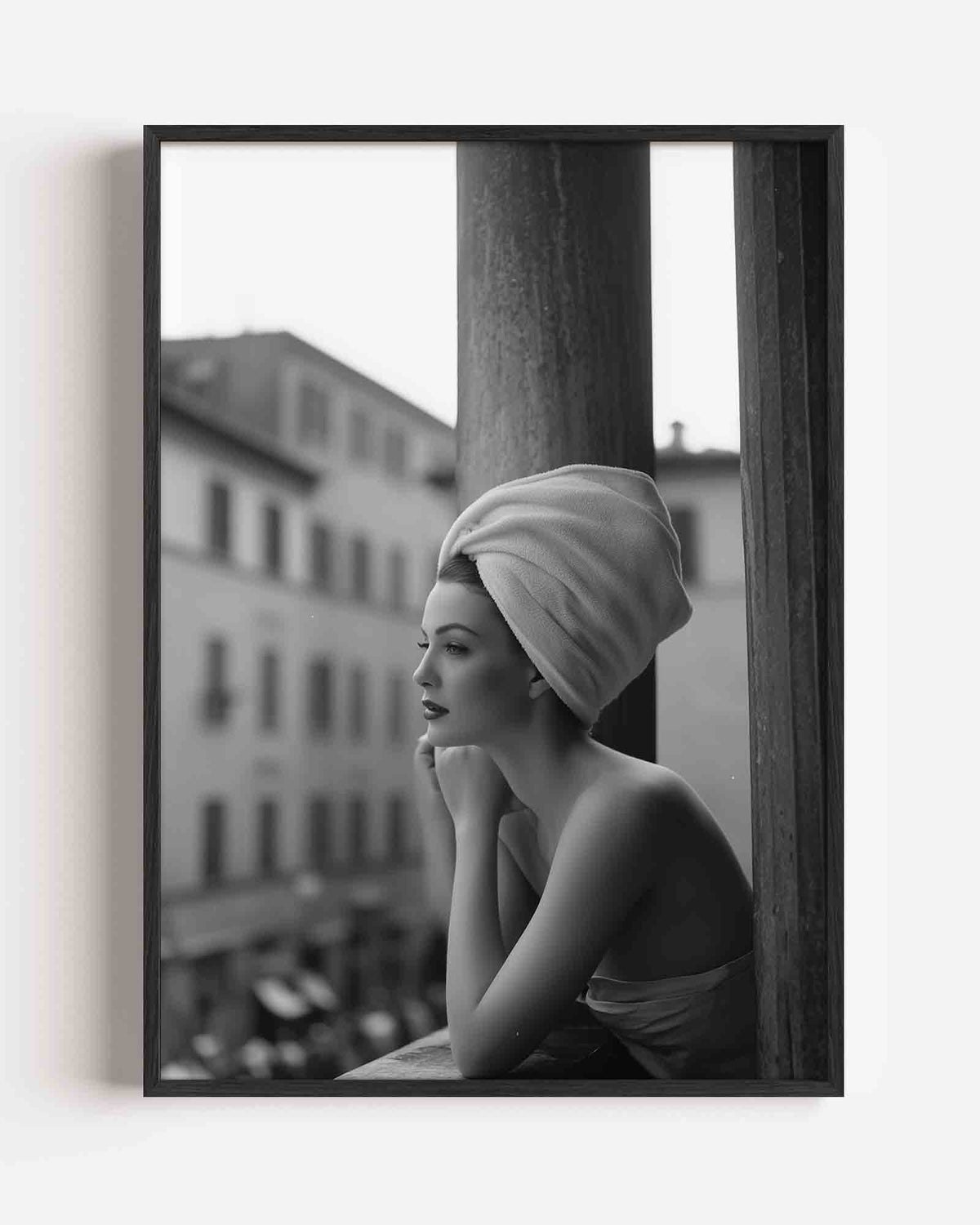 Vrouw met handdoek – Pop Art portret poster als wanddecoratie