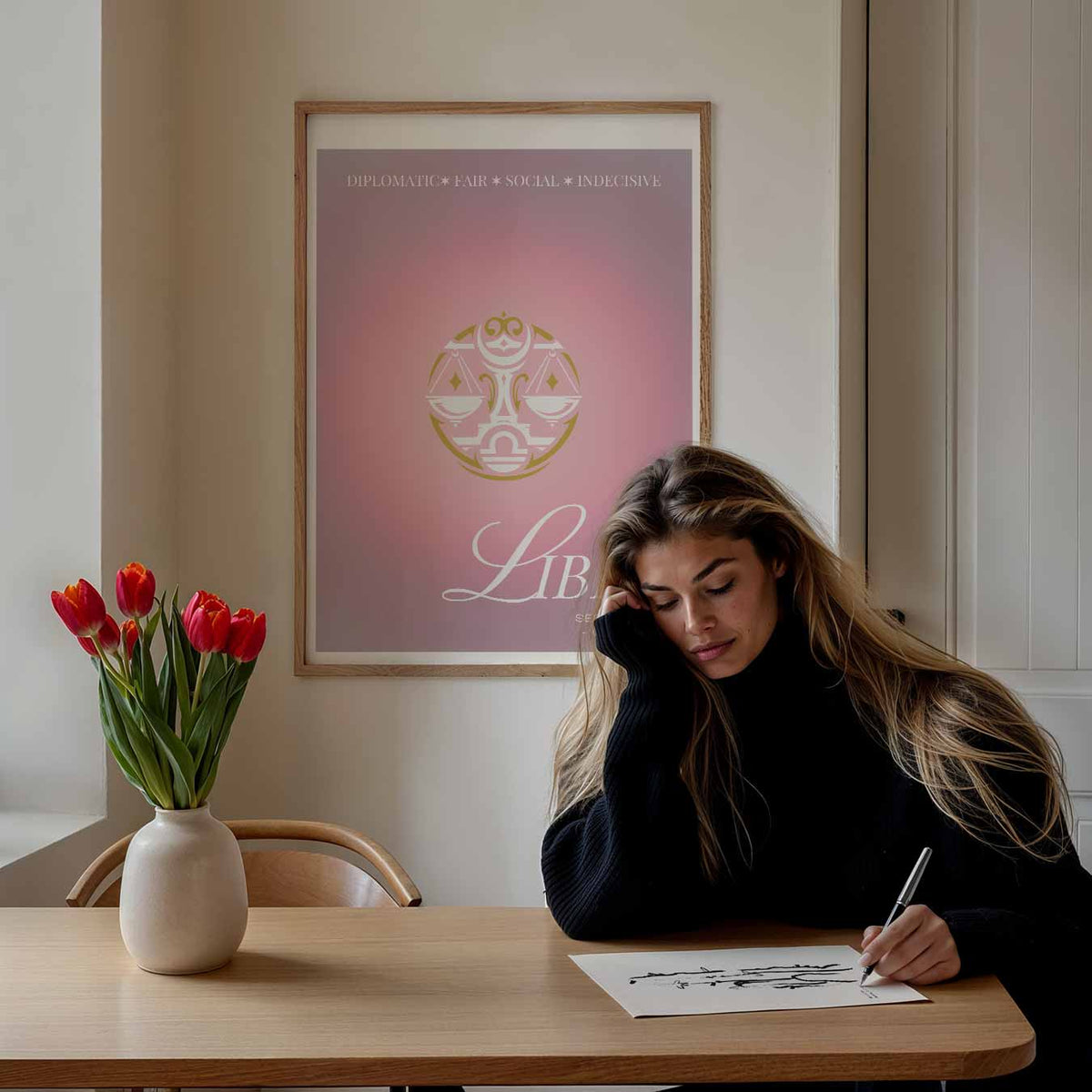 Libra Sterrenbeeld – mindful poster als rustige wanddecoratie