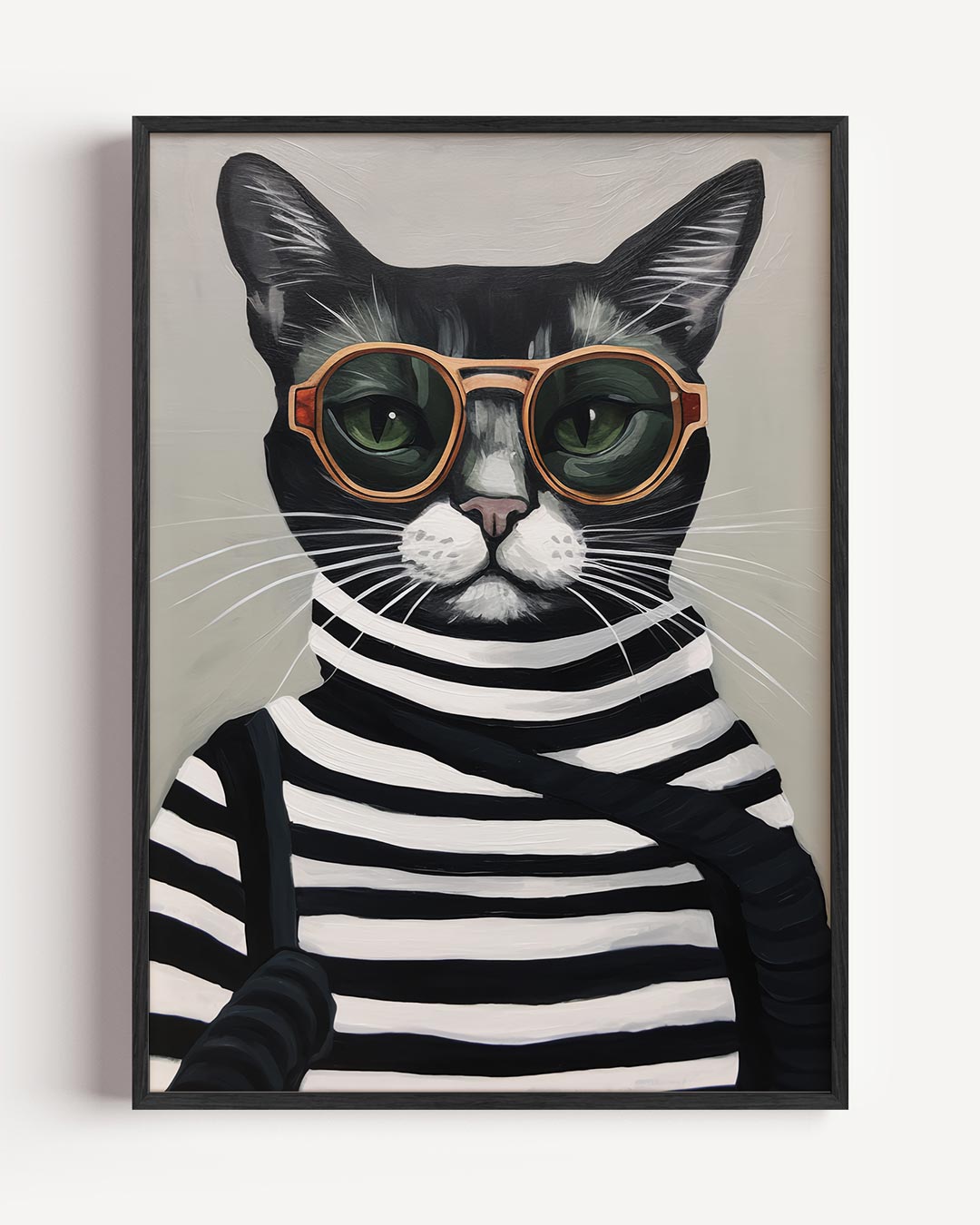 Hipster Kat Kunstposter – dieren portret poster als wanddecoratie