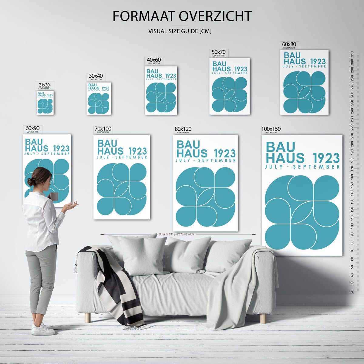 Vormen en vlakken – geometrische poster in Bauhaus-stijl van WallArtistic