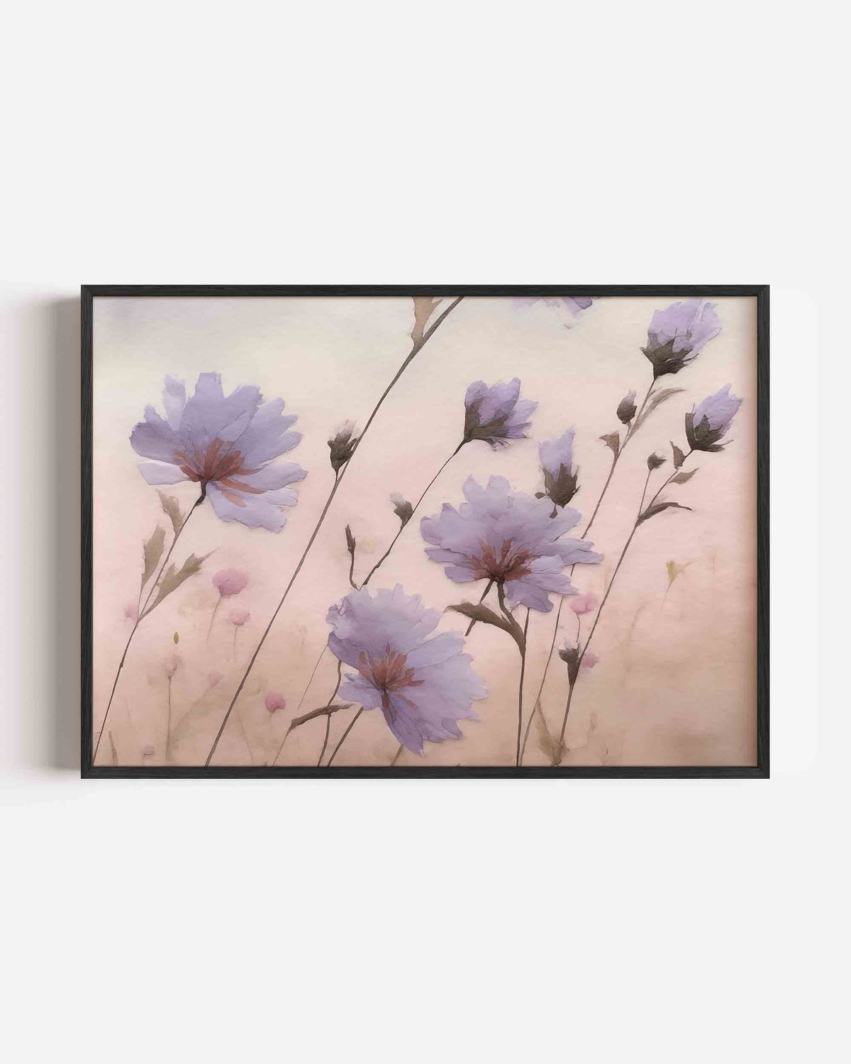 Bloemen in pastel – bloemen landscape poster als wanddecoratie