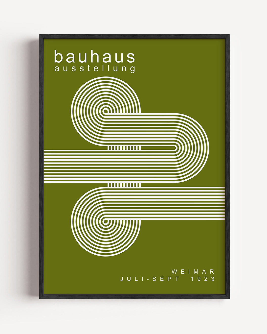 Lijnen en cirkelpatronen – staande Bauhaus poster als wanddecoratie