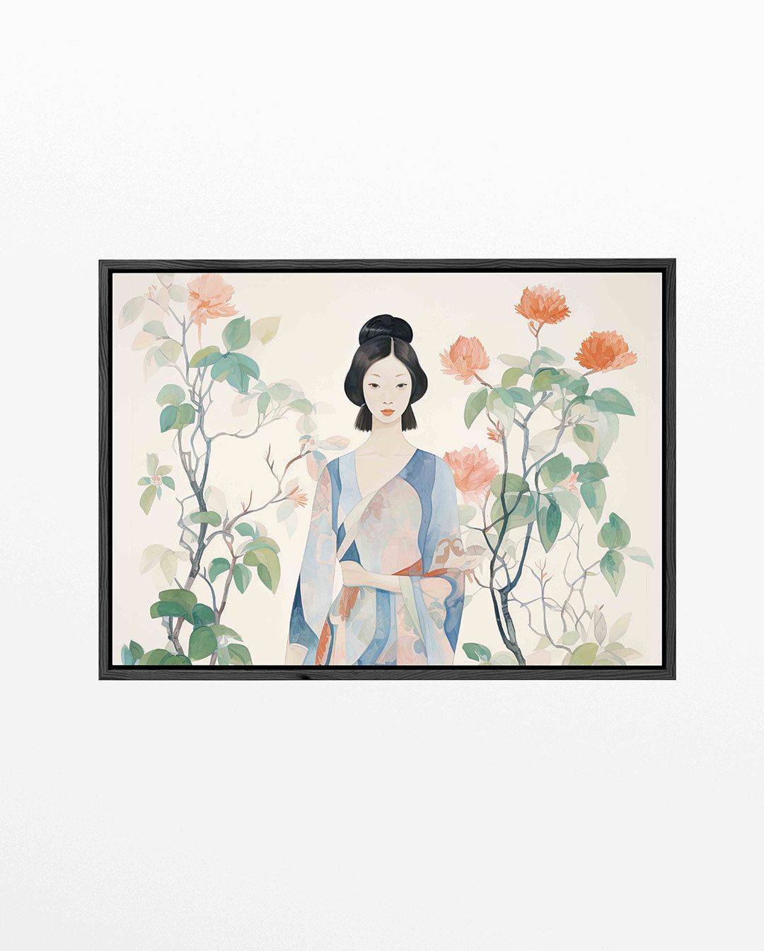 Vrouw met bloemen – Keuken kunstwerk – liggend keuken kunstwerk