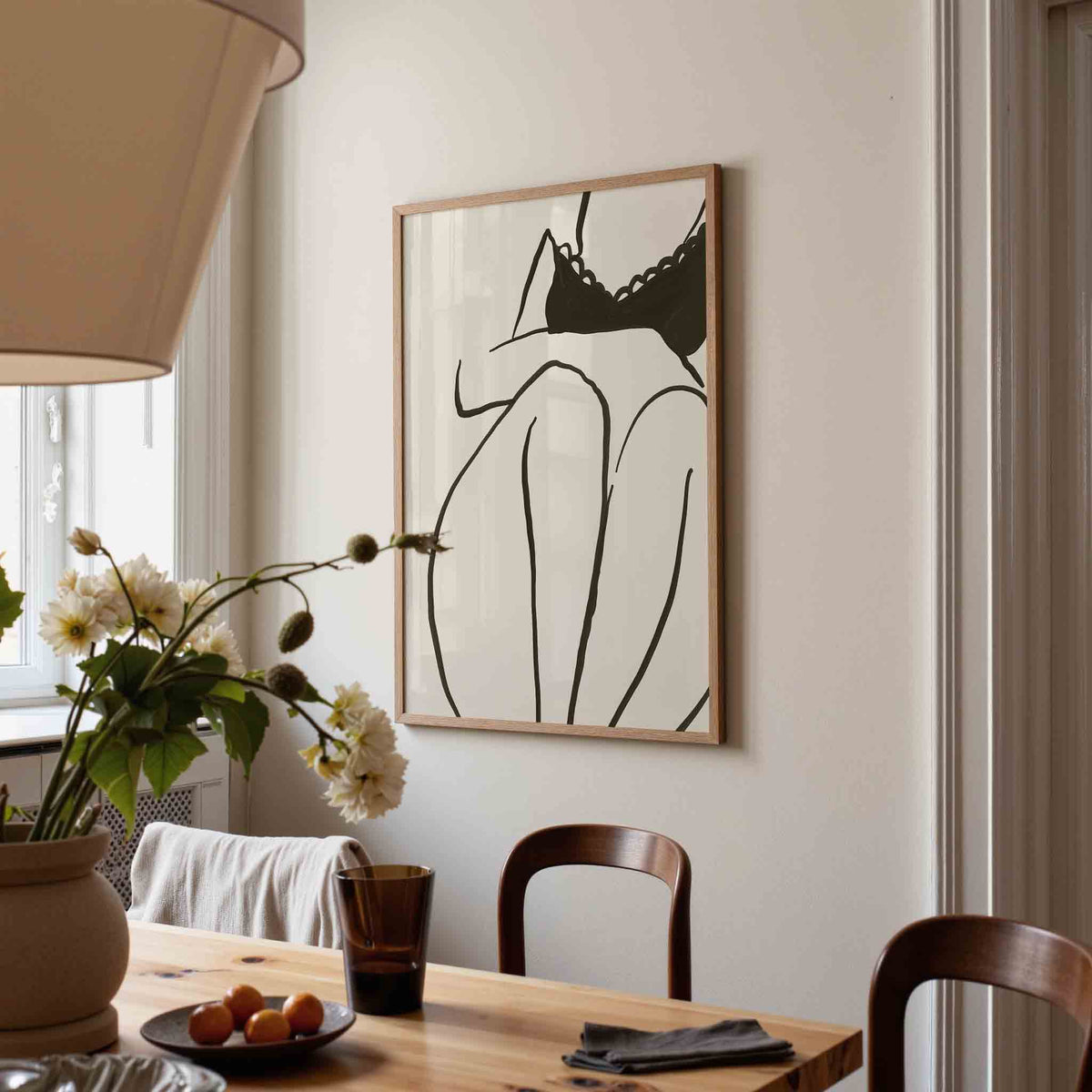 Minimalistische figuur – eigentijdse illustratie poster in staand formaat