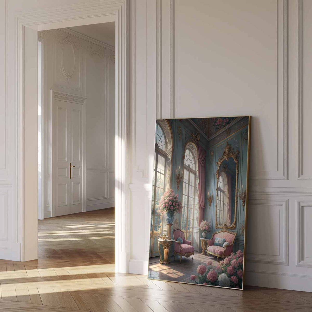 Dromerige Luxe Interieur – paas poster als vrolijke staande wanddecoratie