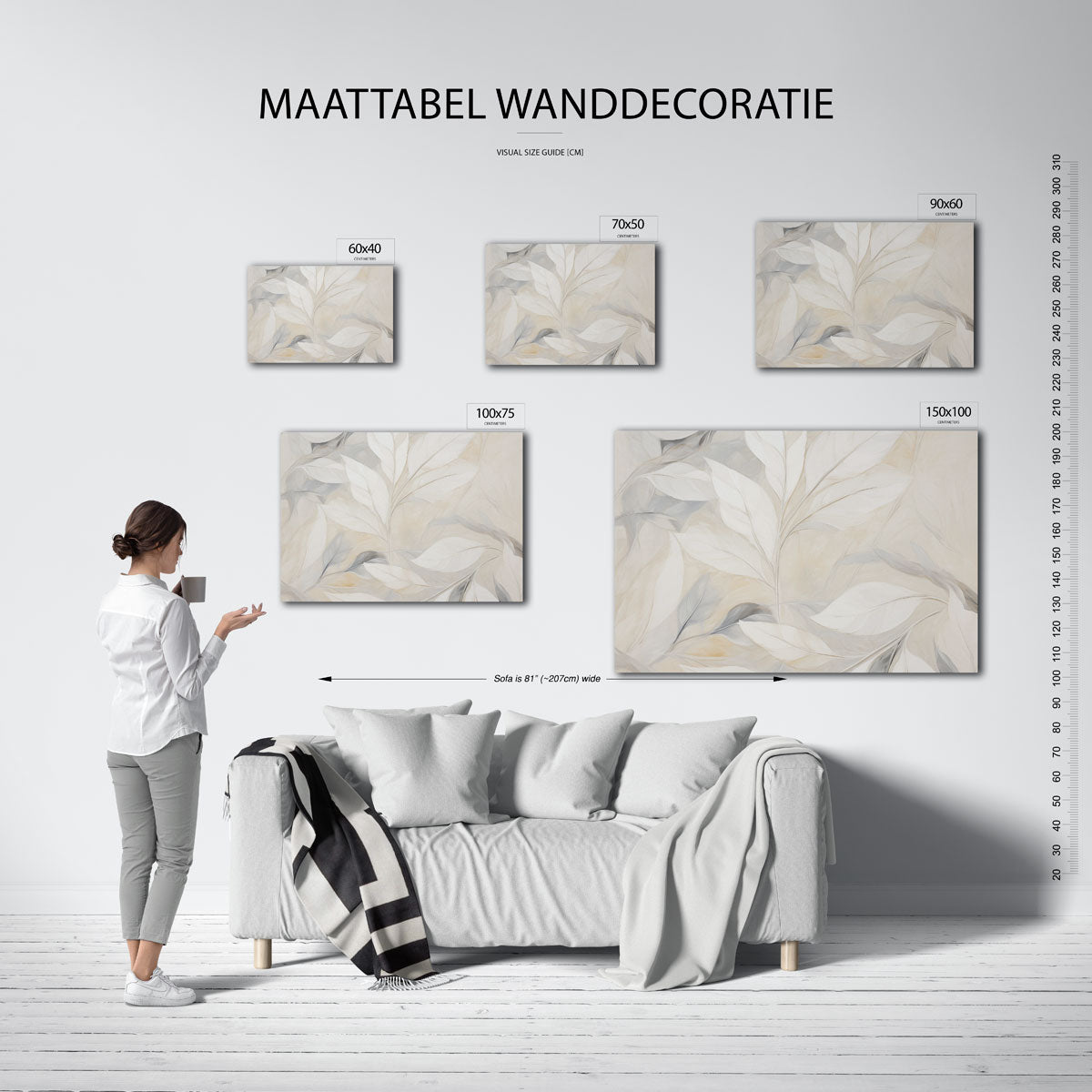 Subtiele bladpatronen – op canvas, dibond of plexiglas