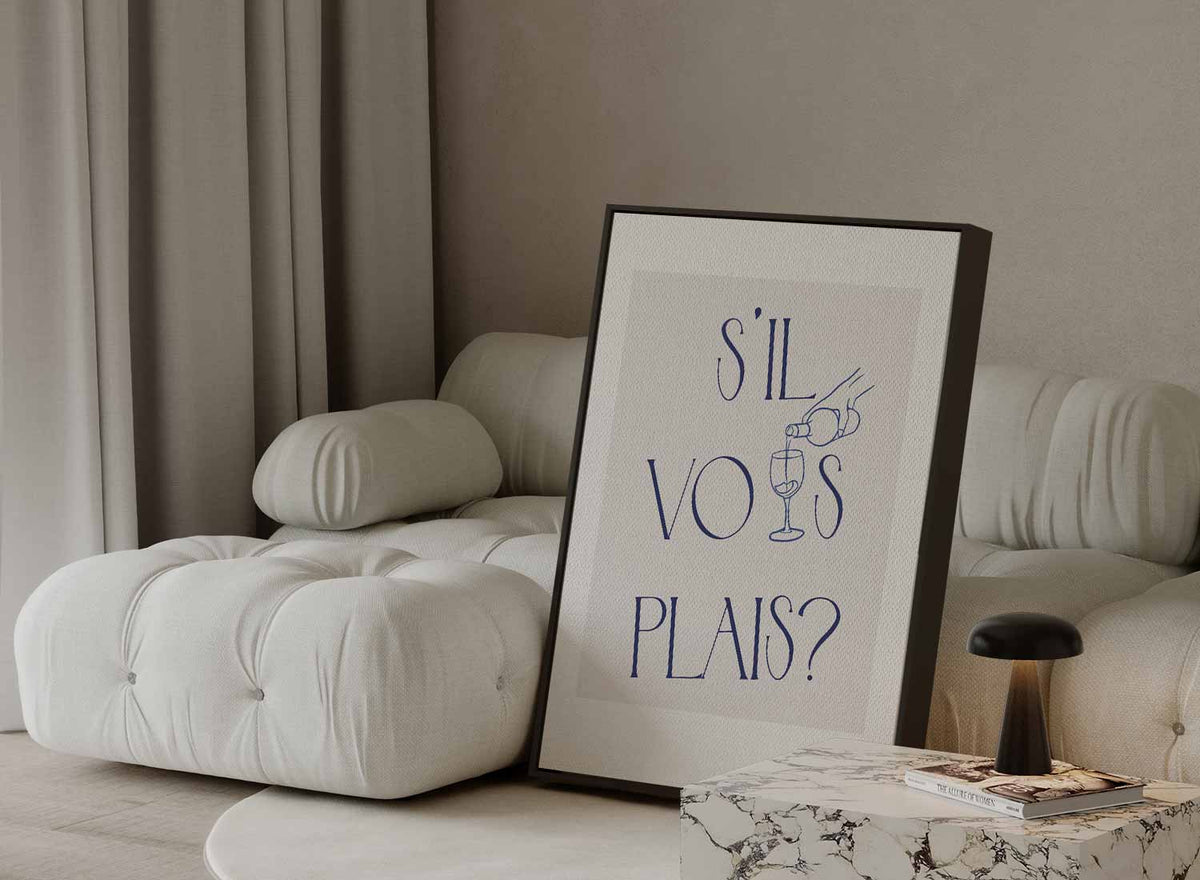 S'il Vous Plaît Wijnposter – plexiglas wanddecoratie in portret formaat
