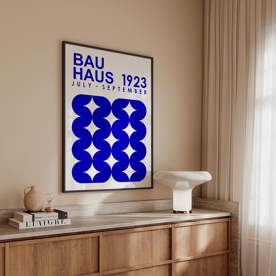 Vorm en ritme – geometrische Bauhaus poster in staand formaat
