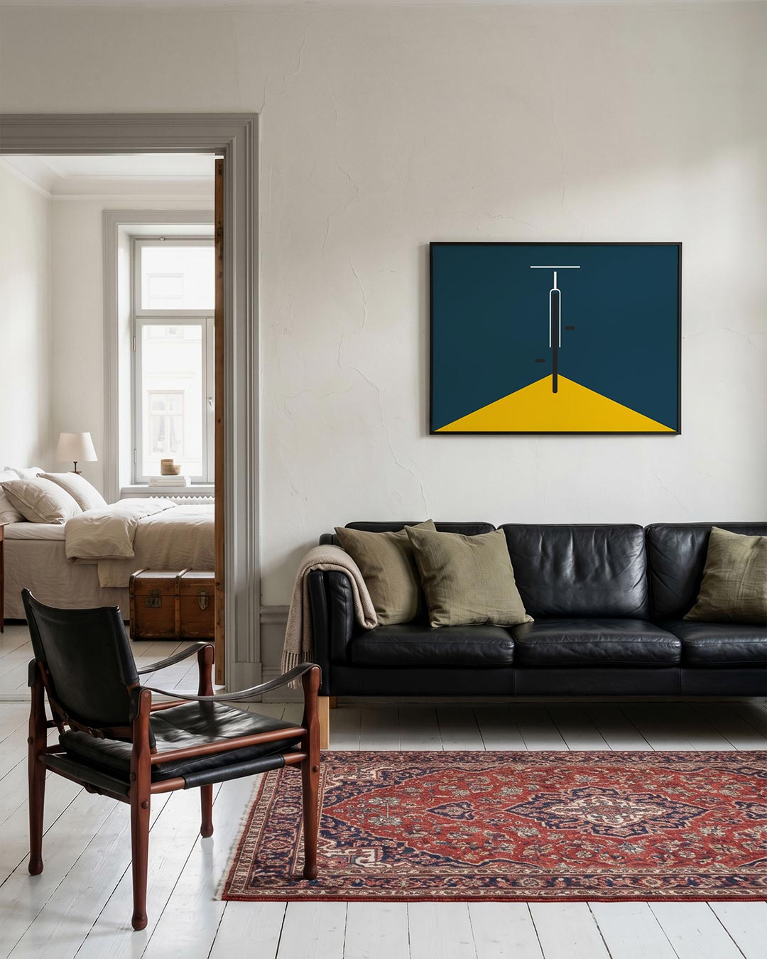 Lijnen en vlakken – geometrische Bauhaus poster in liggend formaat