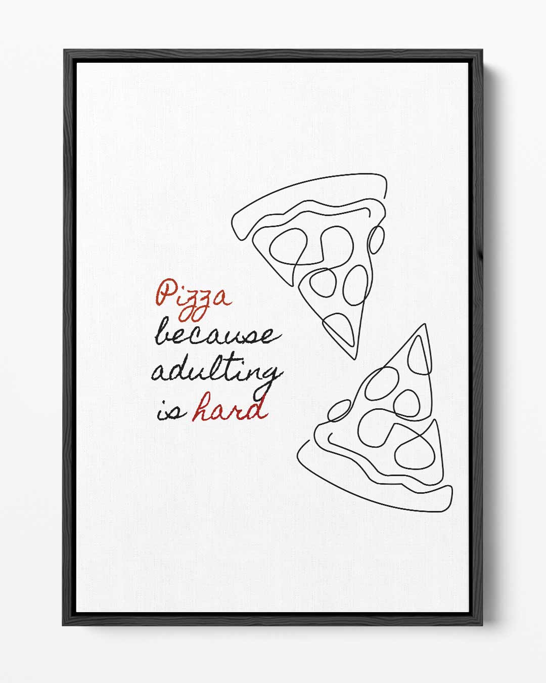 Humoristische Pizza Illustratie – portret kunstwerk als wanddecoratie