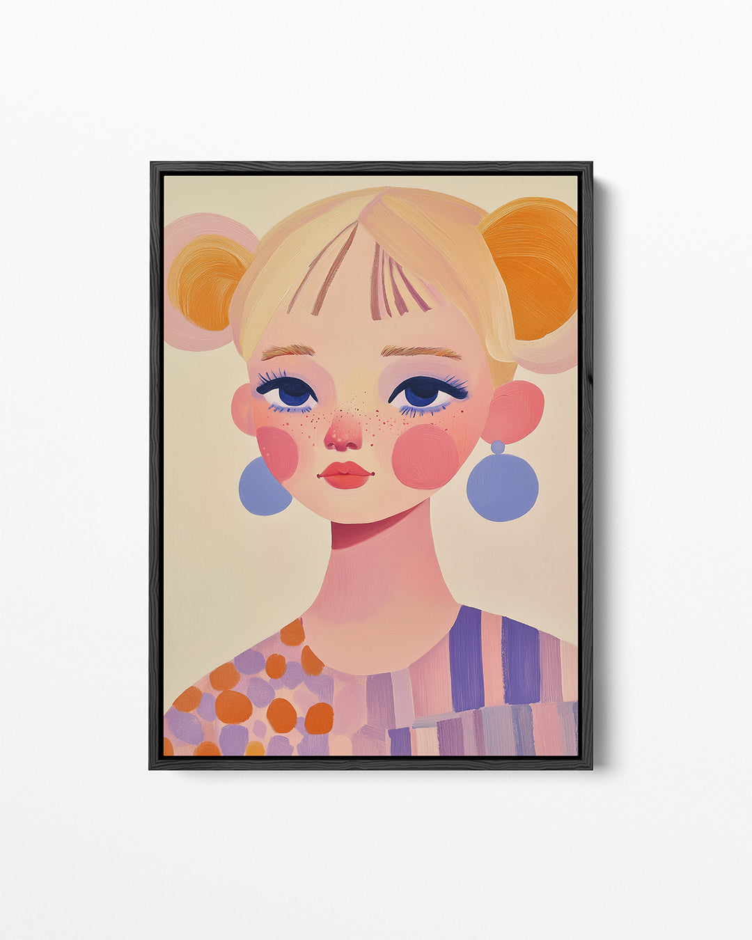 Vrolijk portret meisje – staand wanddecoratie kunstwerk