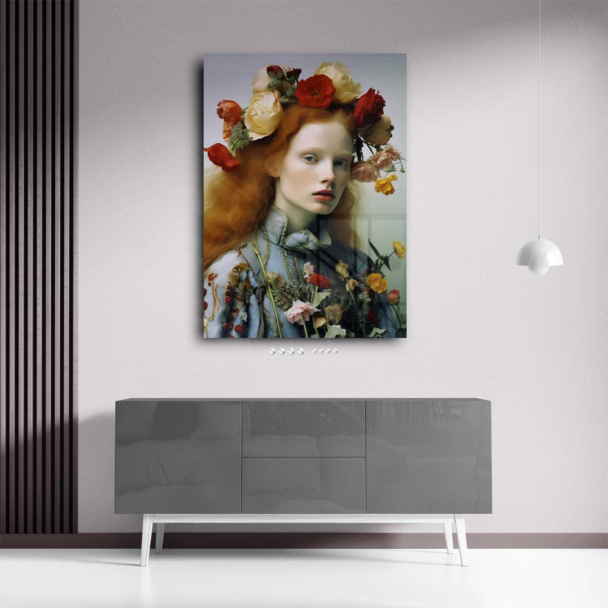 Bloemenpracht in Portret – plexiglas wanddecoratie in portret formaat