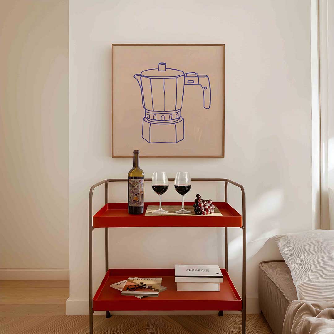 Koffiepot – vierkante keuken wanddecoratie van WallArtistic