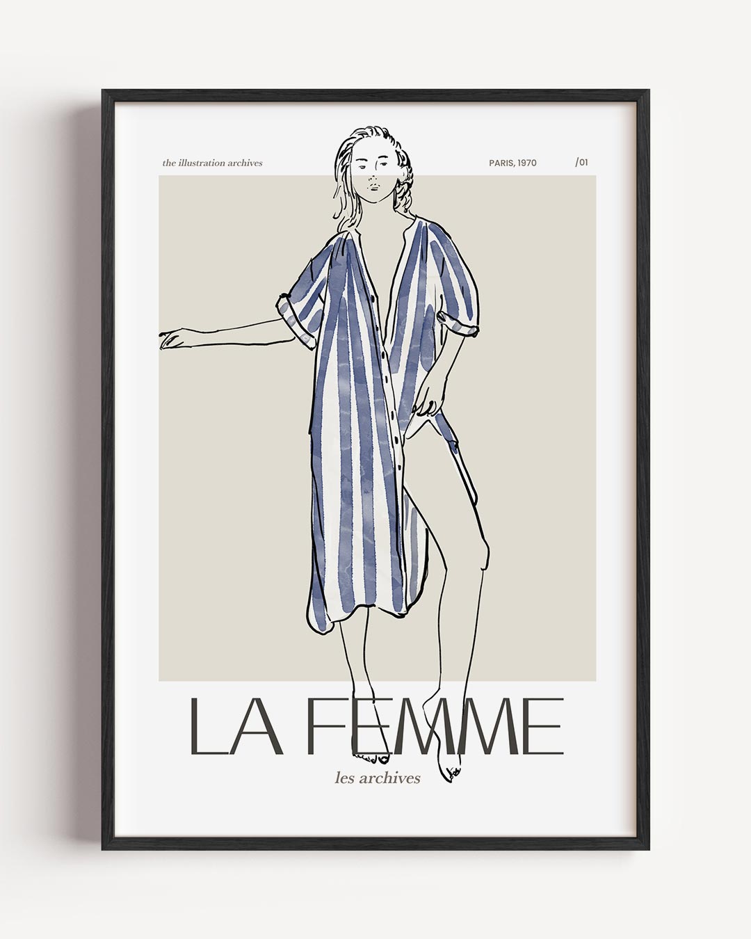 La Femme Paris 1970 – vrouwelijk portret poster als wanddecoratie
