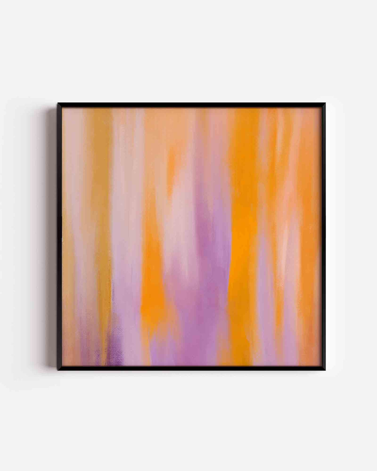 Abstracte oranje en paarse – vierkante poster met kleur en vormen als wanddecoratie