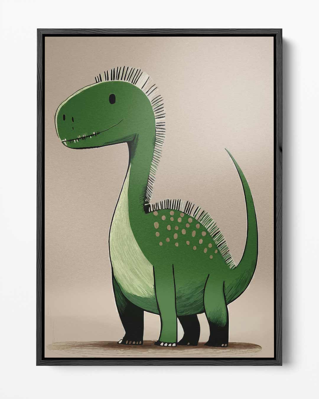 Vriendelijke Dino Illustratie – portret kunstwerk als wanddecoratie
