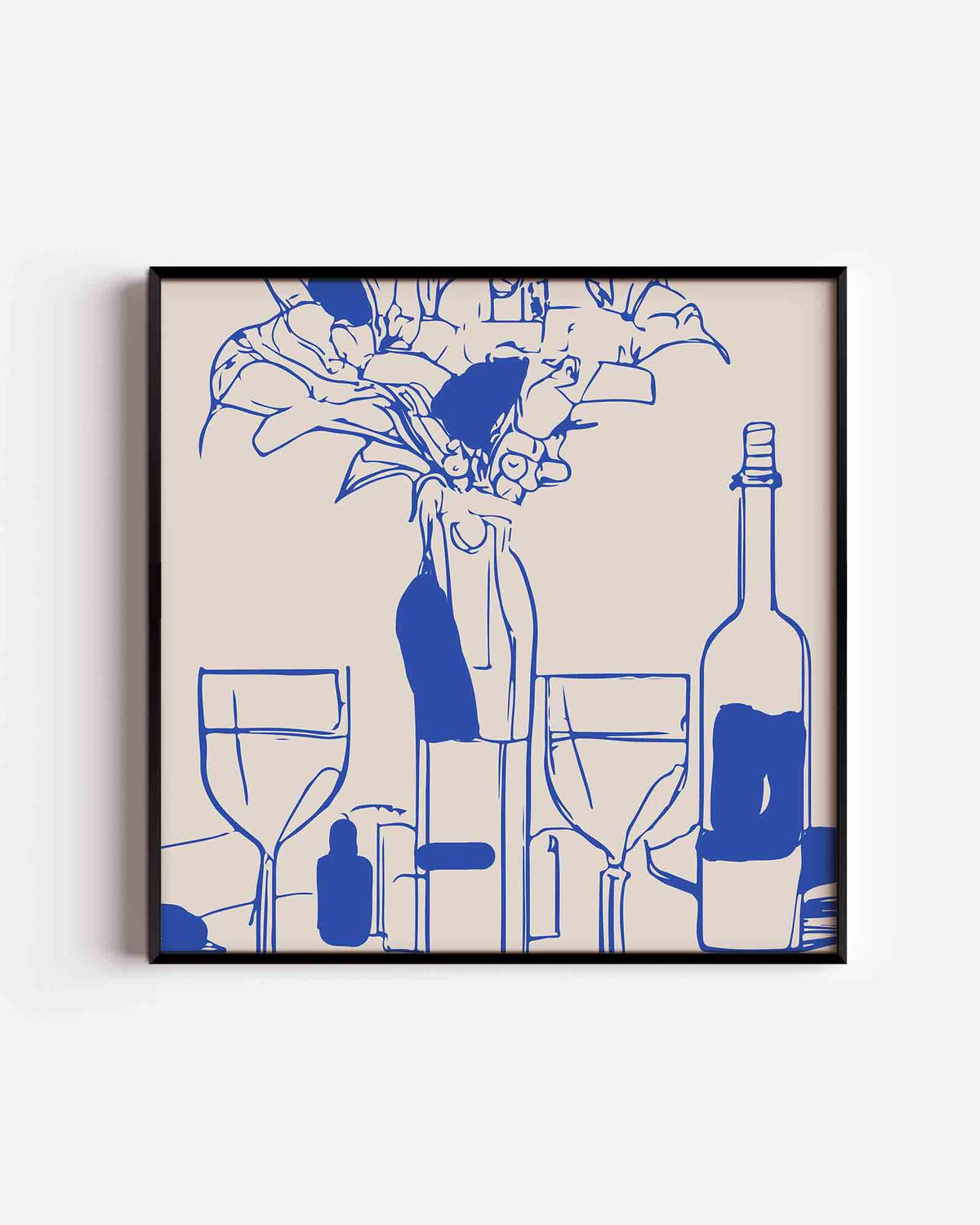Stilleven met flessen – keuken vierkante poster als wanddecoratie