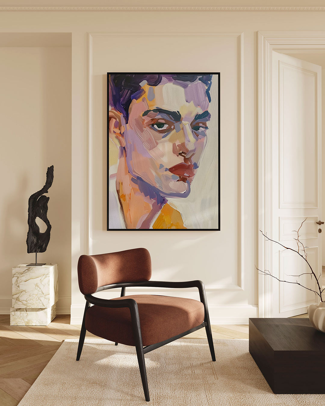 Portretstudie – staande wanddecoratie