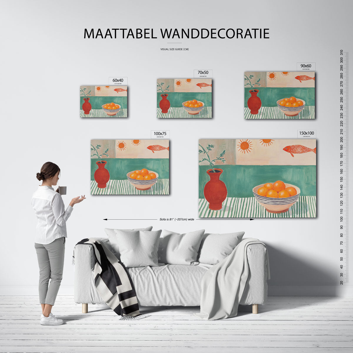 Vrolijke tafelscene – kunstwerk op canvas, dibond of plexiglas