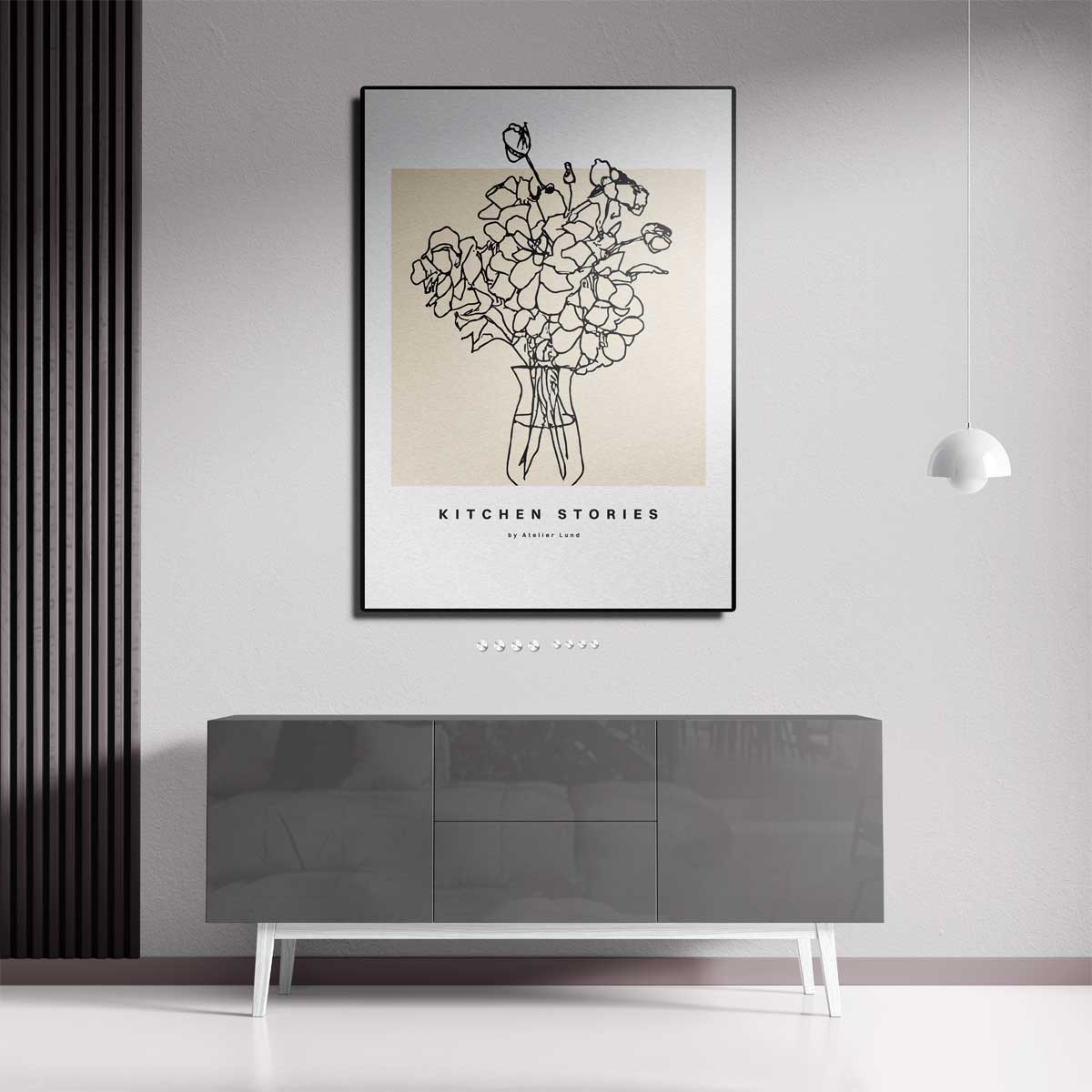 Kitchen Stories Bloemenschilderij – staande wandkunst voor woonkamer of interieur
