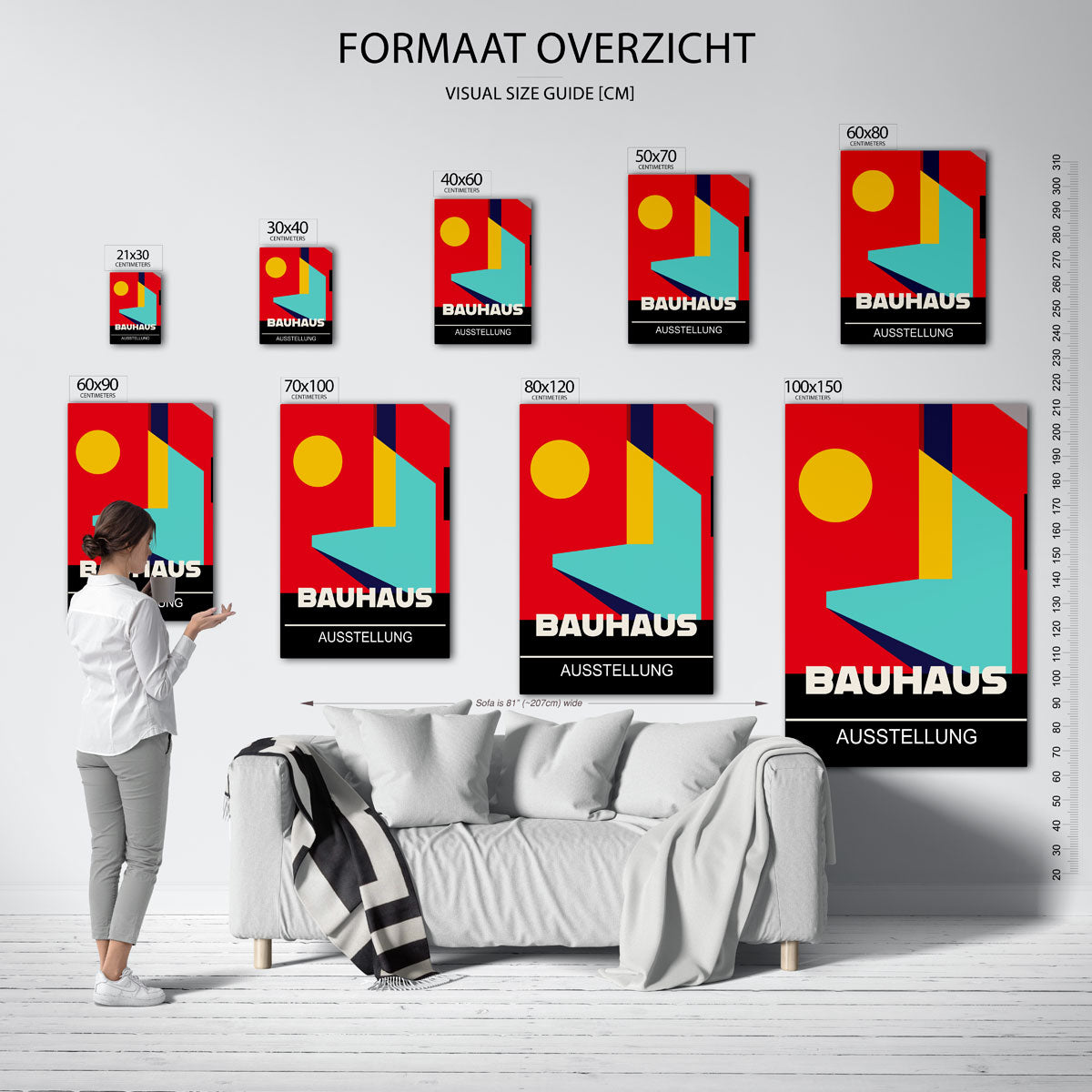 Abstracte – Bauhaus poster als geometrische wanddecoratie