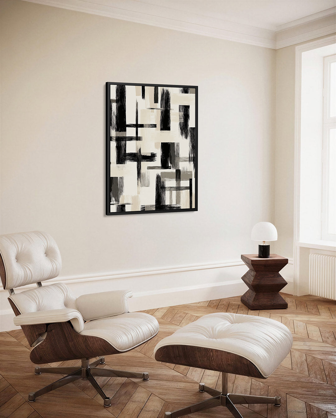 Dynamische lijnen compositie – decoratief kunstwerk voor aan de muur