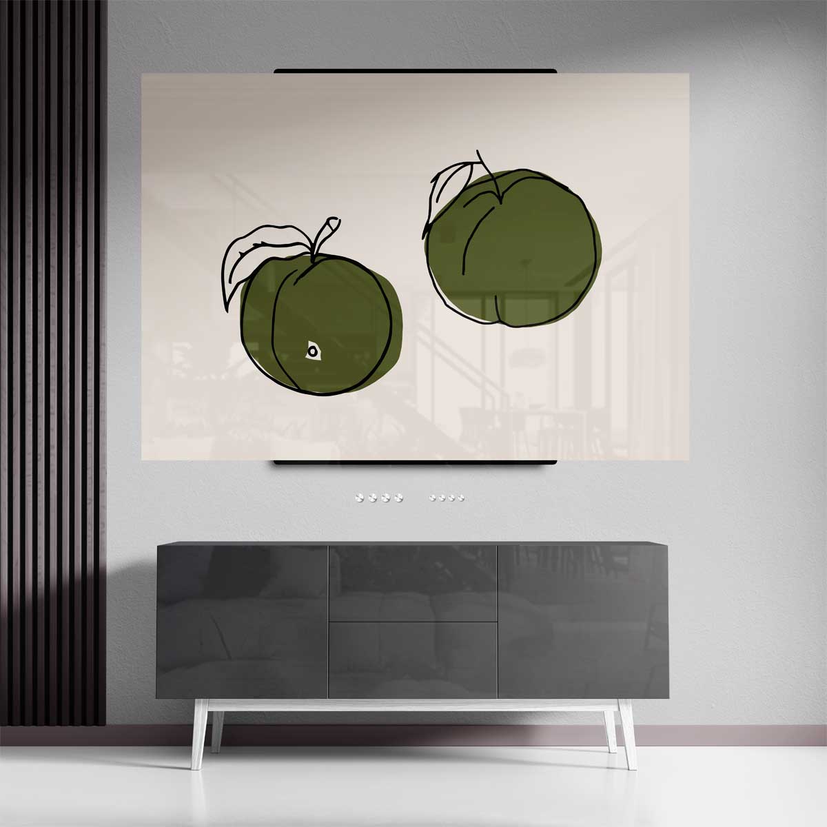 Twee Groene Vruchten Kunstafdruk – canvas kunstwerk als wanddecoratie