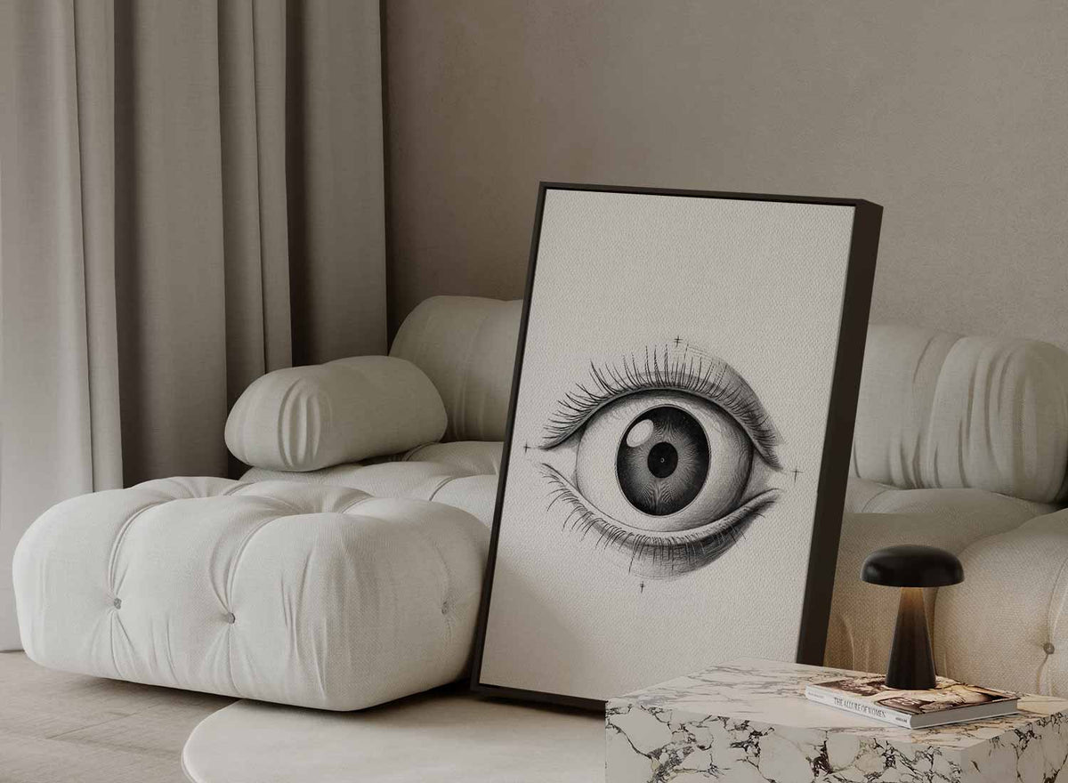 Intrigerend Potloodtekening Oog – portret kunstwerk als wanddecoratie, afbeelding 13