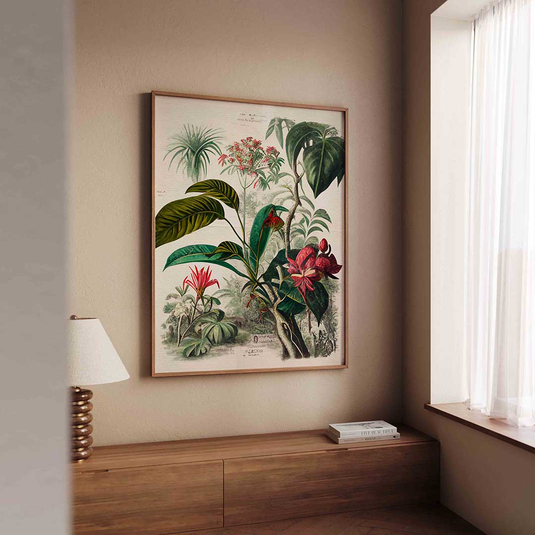 Botanische bloemen – tropische wandkunst als portret poster