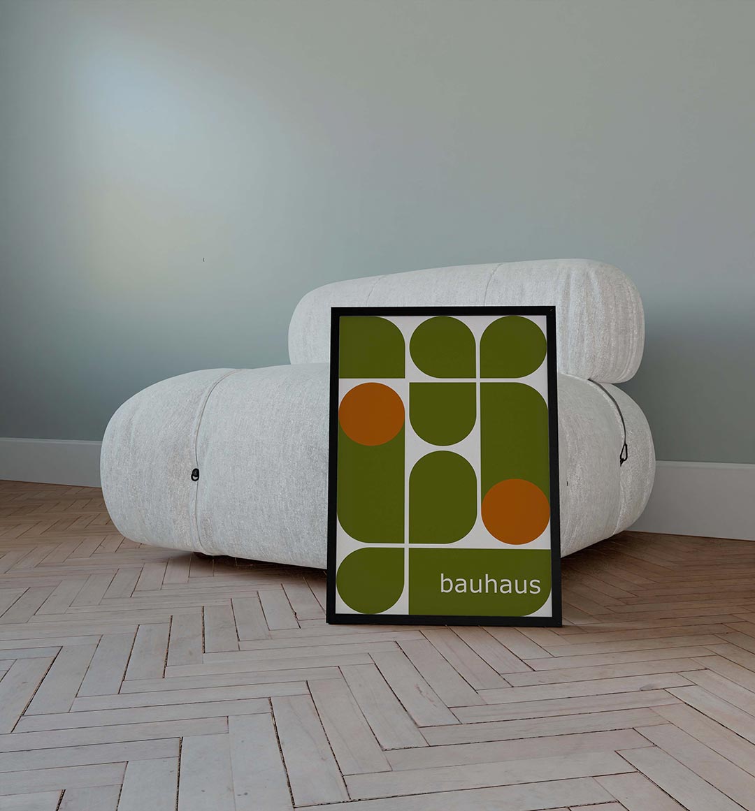 Vorm en kleur – geometrische poster in Bauhaus-stijl van WallArtistic