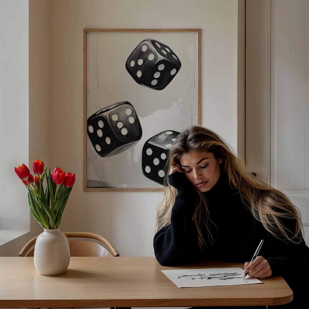 Stijlvolle Dobbelsteen – Popart poster als moderne urban wanddecoratie