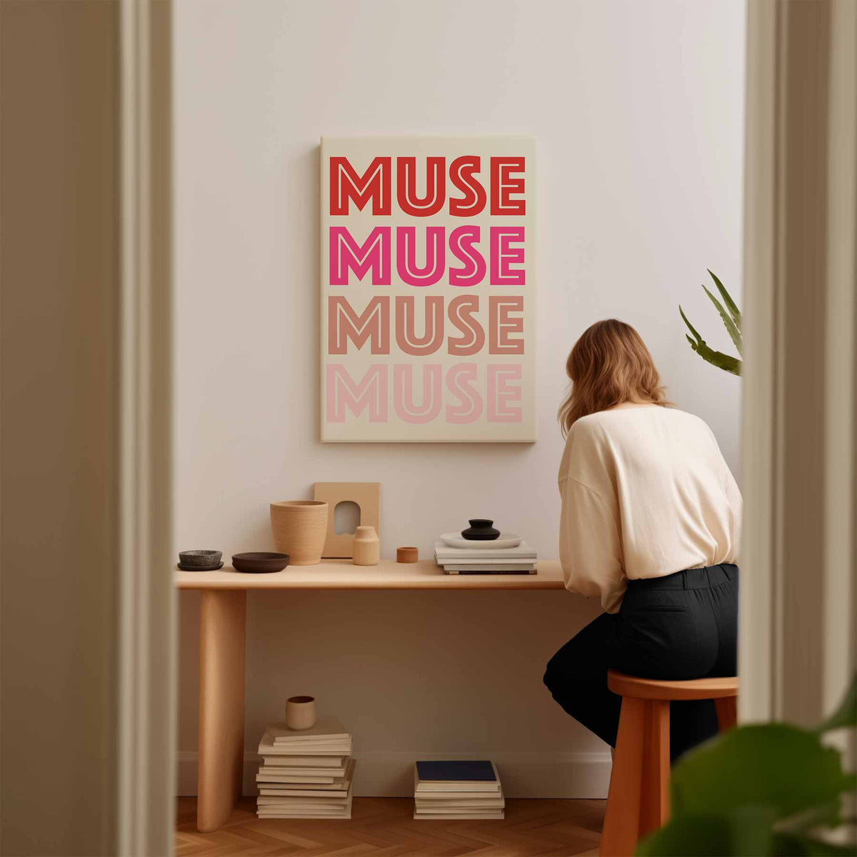 Kleurrijke Inspiratie MUSE Poster – plexiglas wanddecoratie in portret formaat