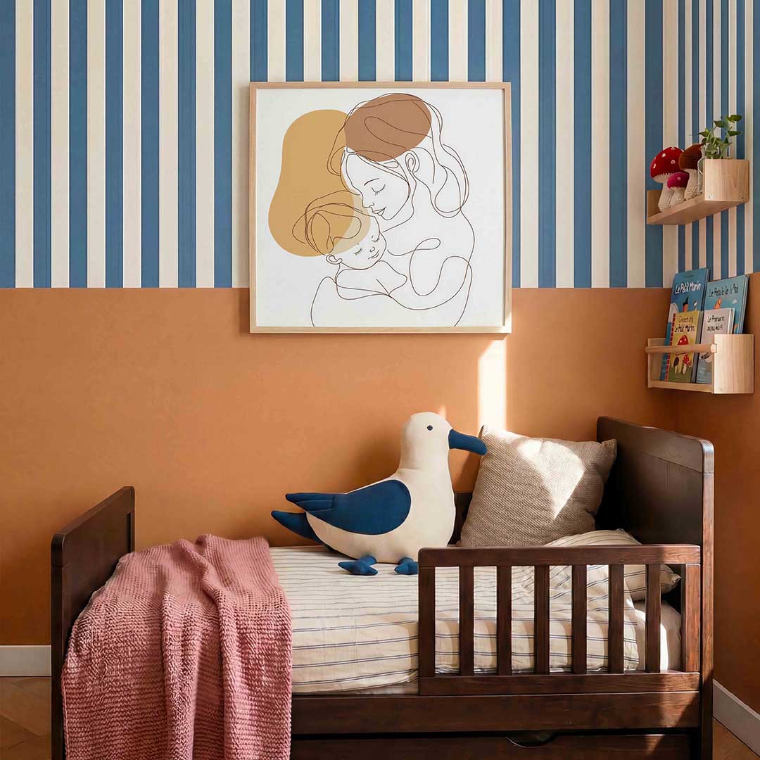 Moeder en kind – kids poster in vierkant formaat