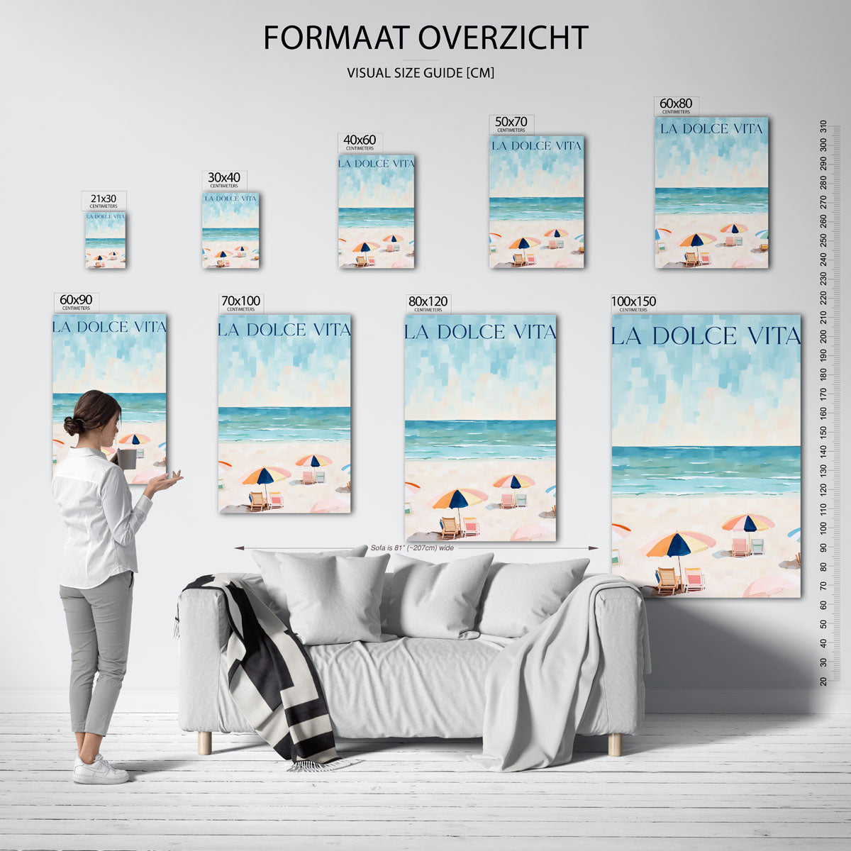 Strandstoelen en parasols – staande muurposter voor keuken of eethoek