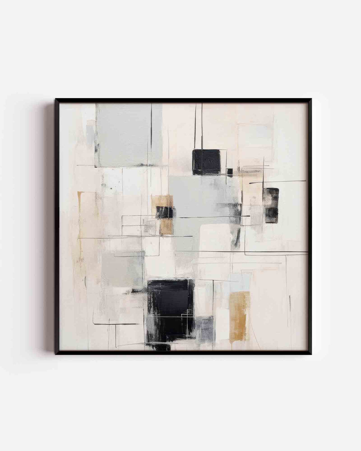 Abstracte lijnen en vlakken – zacht abstracte vierkante poster als wanddecoratie