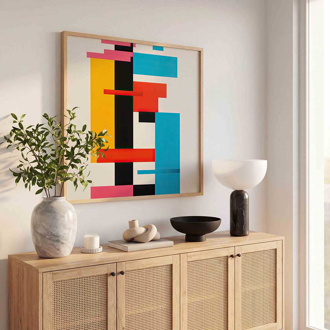 Geometrische vormen – illustratie poster in vierkant formaat