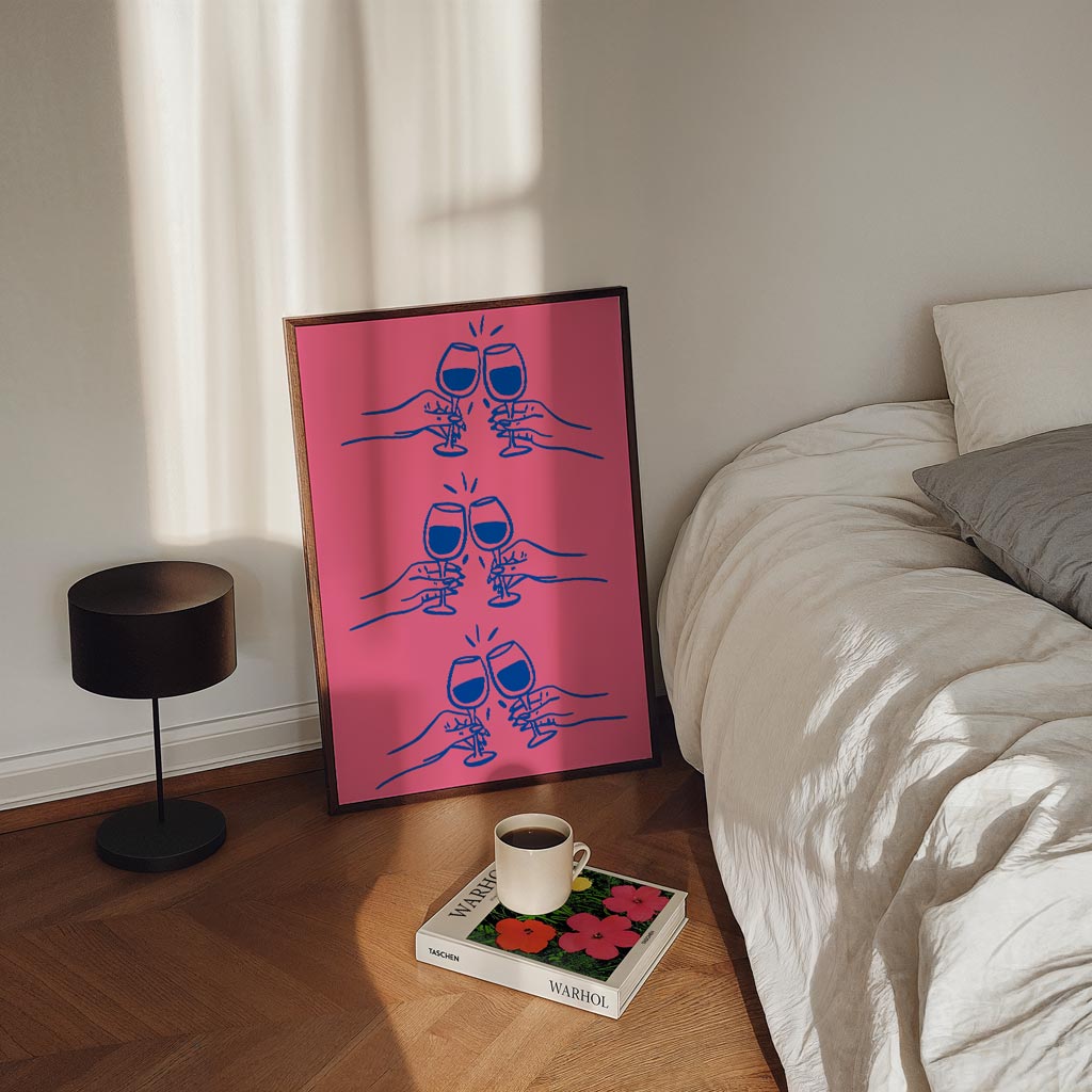 Proostende Wijnglazen – staande zomer wanddecoratie van WallArtistic