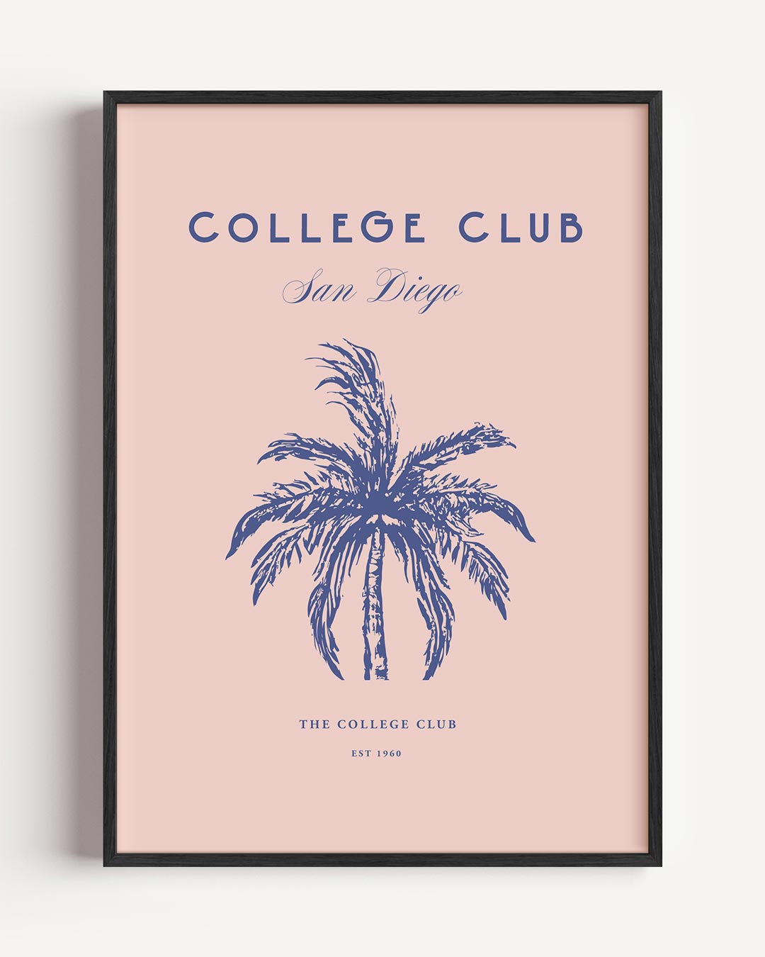 Vintage Palm San Diego Wandposter – College Club portret poster als wanddecoratie