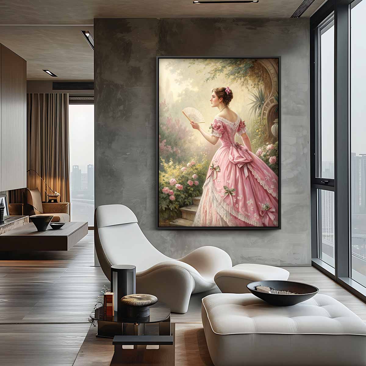 Droomachtige Victoriaanse Tuin – staand kunstwerk voor modern interieur