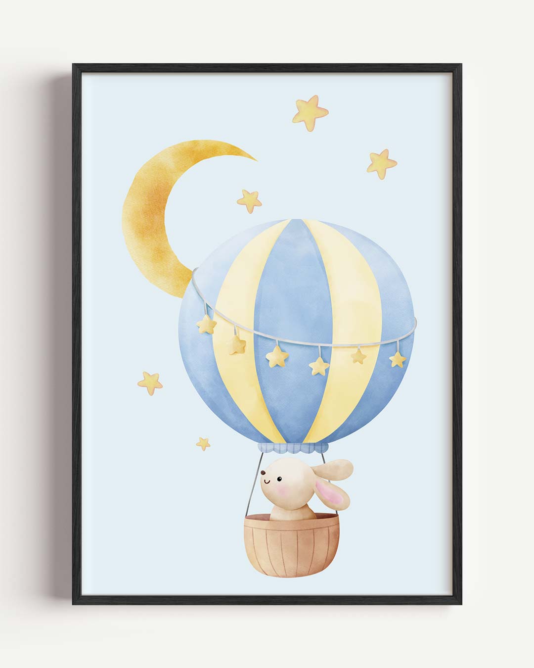 Dromerige Luchtballon – kids portret poster als wanddecoratie
