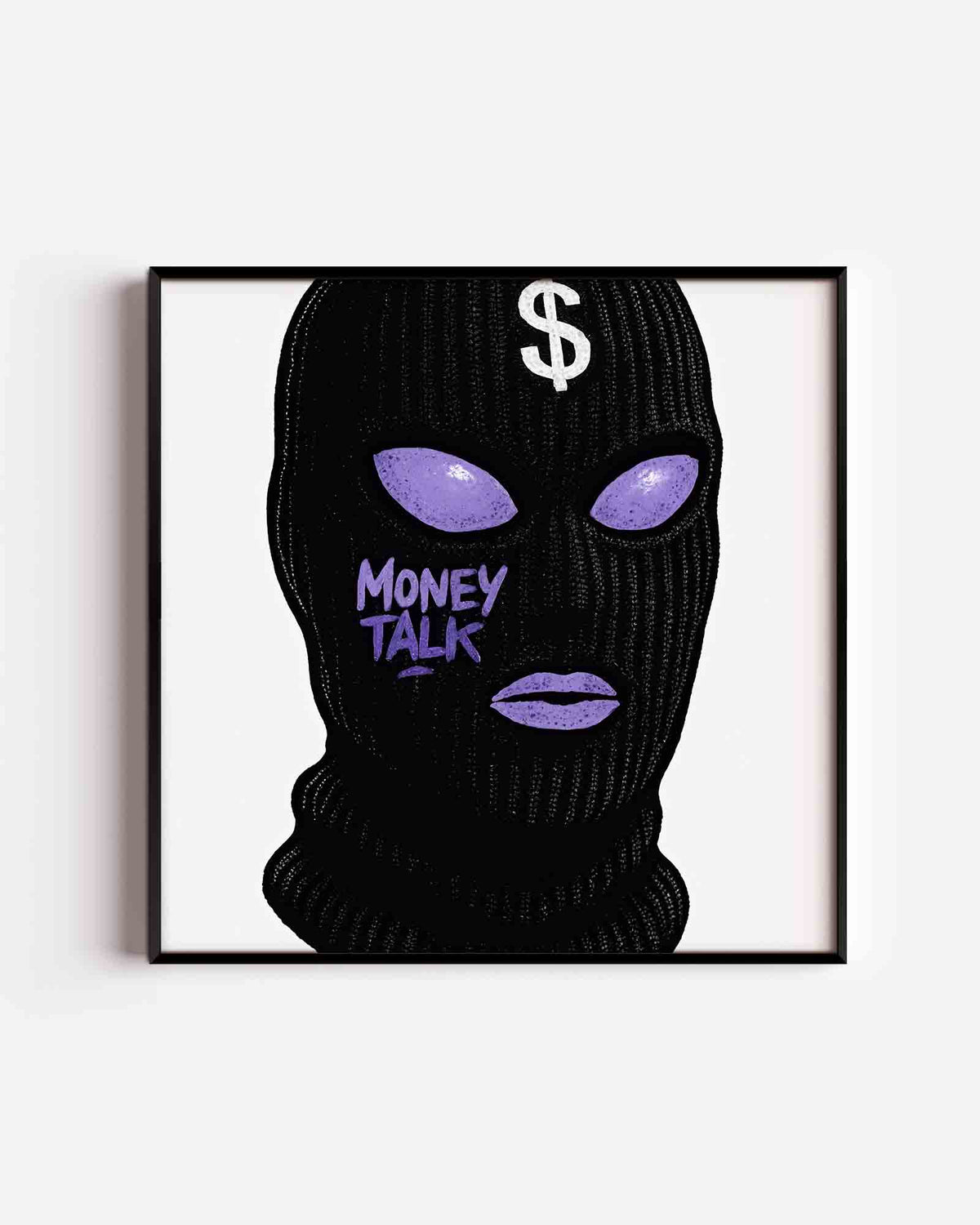 Ski masker met tekst – Pop Art vierkante poster als wanddecoratie