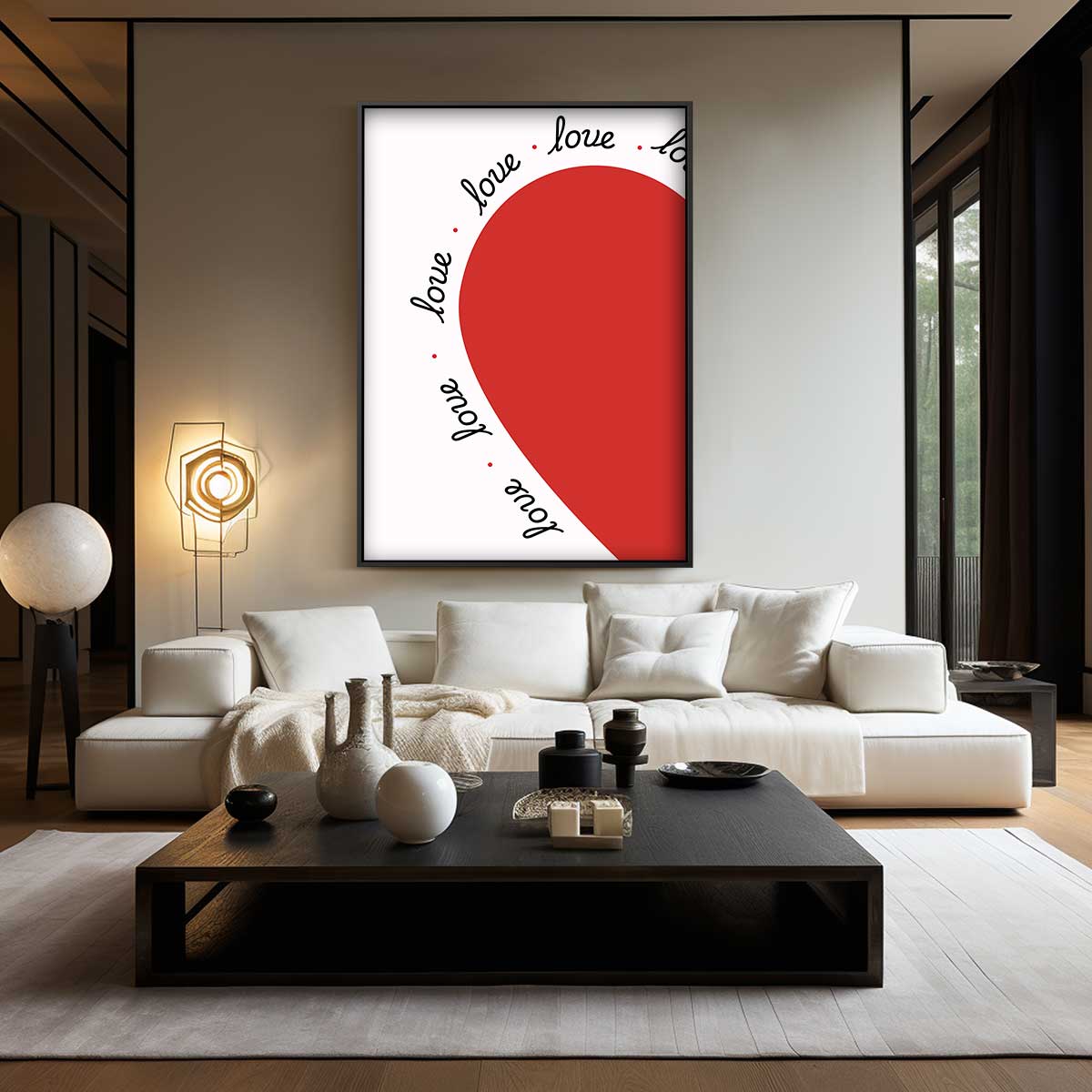 Love in Red – modern portret kunstwerk van WallArtistic