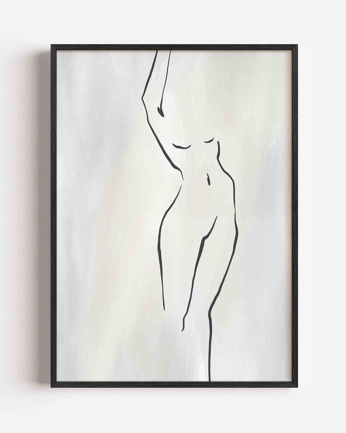Minimalistische lijntekening – zacht abstracte portret poster als wanddecoratie