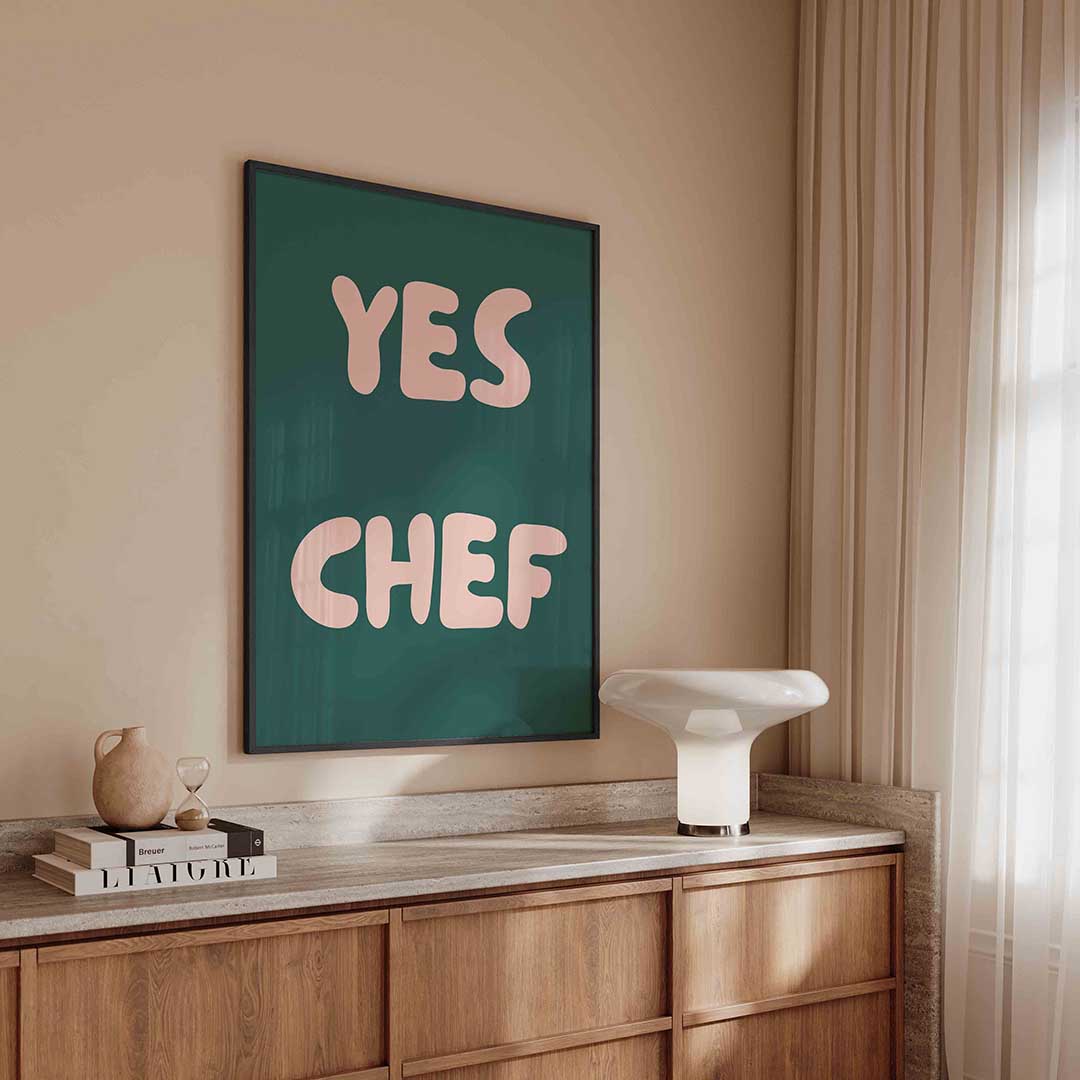 Yes chef – kleurrijke Pop Art poster in staand formaat