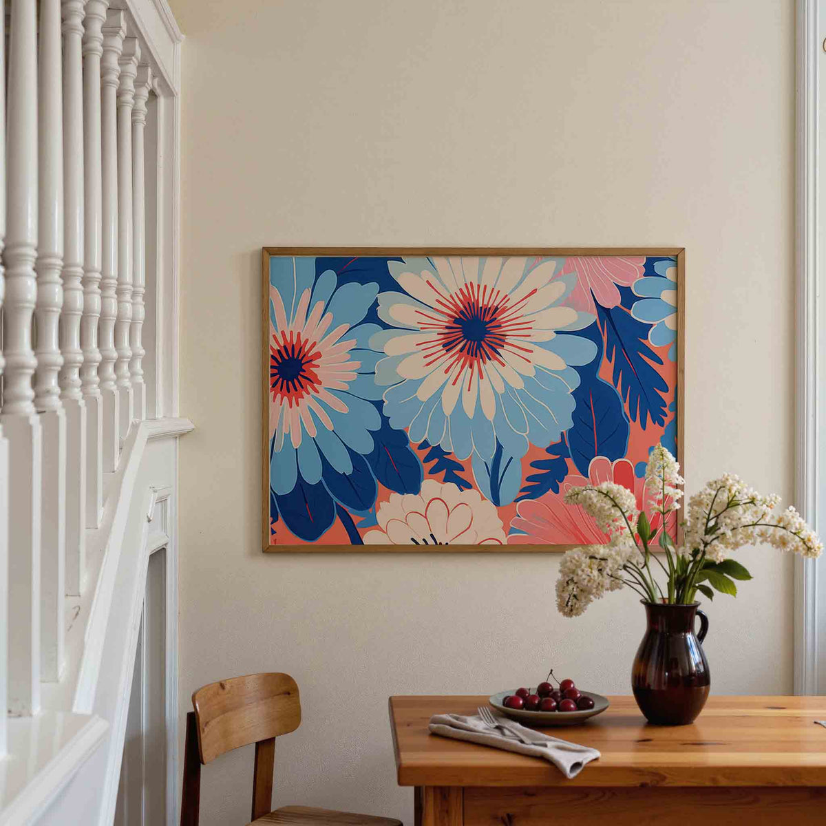 Bloemen en bladeren – botanische poster in liggend formaat
