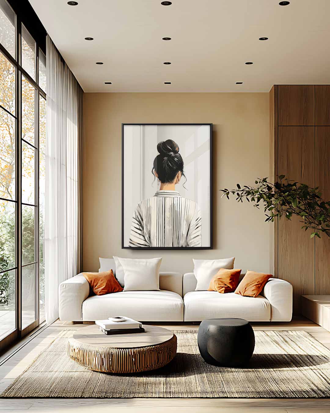 Rustige Contemplatie – staand kunstwerk voor modern interieur