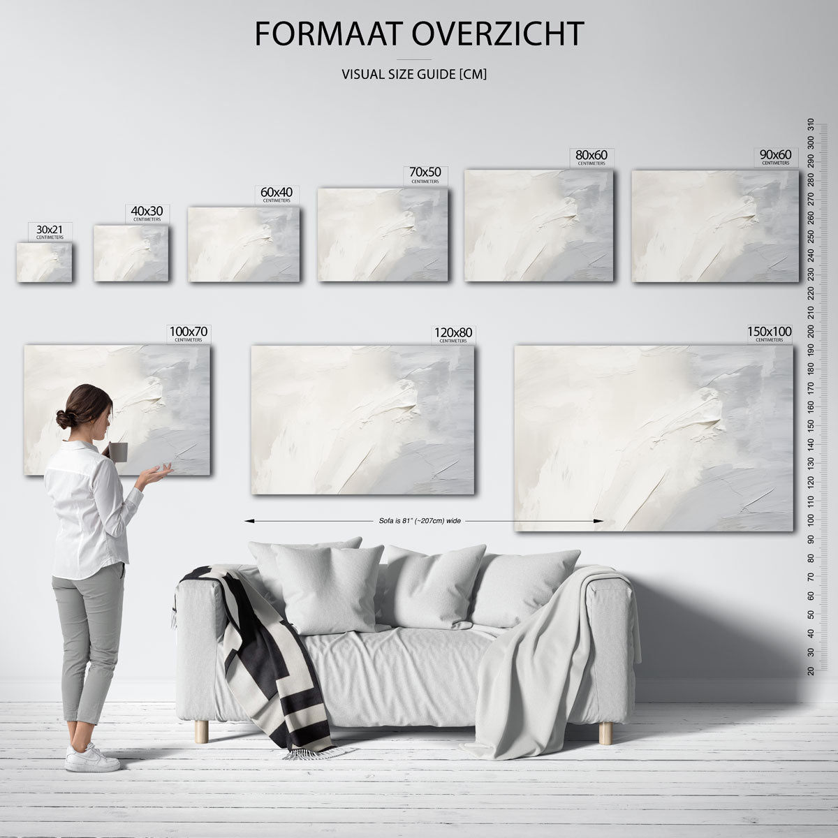 Abstracte textuur – liggende muurposter met kleurrijke abstracte vormen