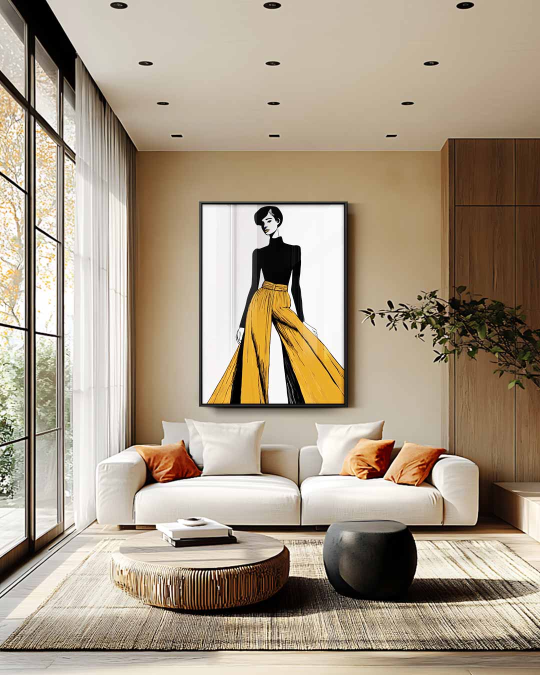 Moderne Mode-Illustratie – staand kunstwerk voor modern interieur