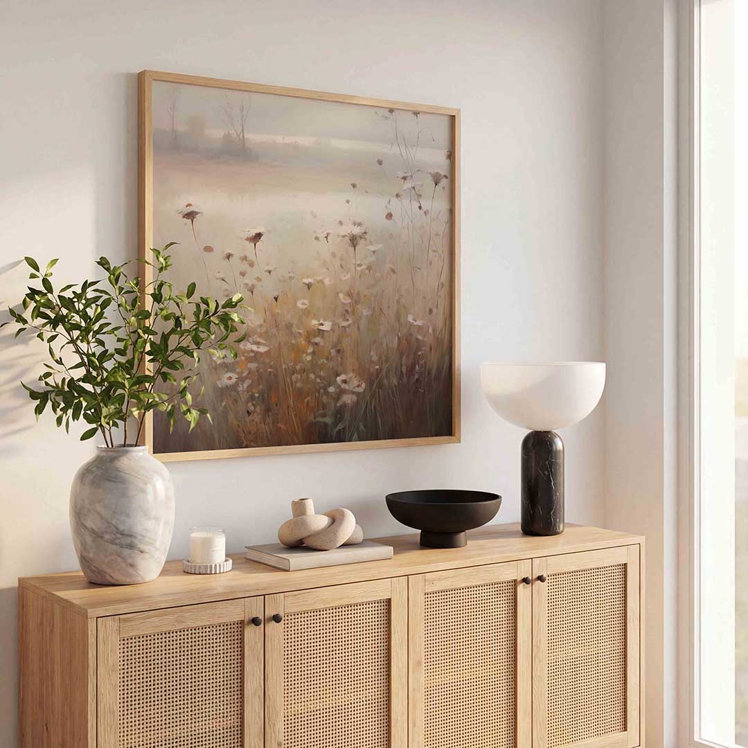 Wilde bloemen – kleurrijke poster in vierkant formaat